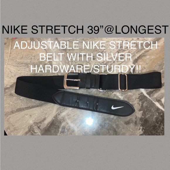 Nike Faux Leather Belt Adjustable Buckle BLACK OSFM - Picture 1 of 13